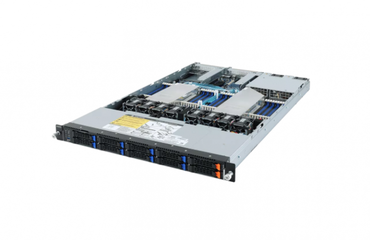 Платформа Gigabyte 1U R182-Z91, До двух процессоров AMD EPYC 7003, DDR4, 8x2.5" SATA/SAS, 2 x 2.5" NVMe, 2x1000Base-T