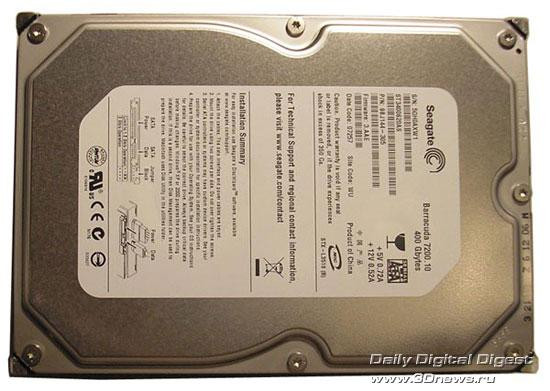 Накопитель Seagate ST3400620AS Barracuda 7.2K.10 SATA2 400Gb (7.2K/16Mb/U300) NCQ-ST3400620AS(NEW)