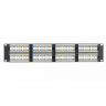 Коммутационная панель NETLAN 19", 2U, 48 портов, Кат.5e (Класс D), 100МГц, RJ45/8P8C, 110/KRONE, T568A/B, неэкранированная, черная