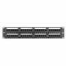 Коммутационная панель NETLAN 19", 2U, 48 портов, Кат.5e (Класс D), 100МГц, RJ45/8P8C, 110/KRONE, T568A/B, неэкранированная, черная