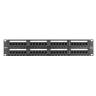 Коммутационная панель NETLAN 19", 2U, 48 портов, Кат.5e (Класс D), 100МГц, RJ45/8P8C, 110/KRONE, T568A/B, неэкранированная, черная