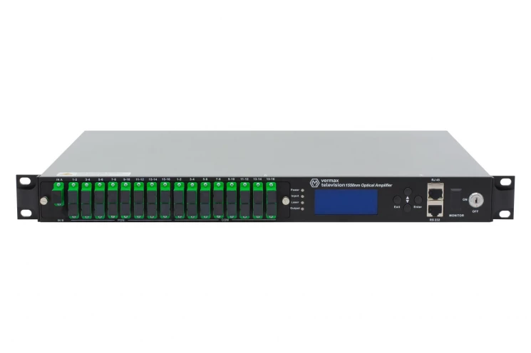 Оптический усилитель VERMAX для сетей КТВ, 1 вход, 32*16dBm выход, RT1, 1U
