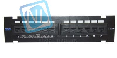 Патч-панель неэкранированная SNR, Cat. 5E, настенная, 12 портов