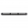 Коммутационная панель NETLAN 19", 1U, 24 порта, Кат.5e (Класс D), 100МГц, RJ45/8P8C, 110/KRONE, T568A/B, экранированная, черная