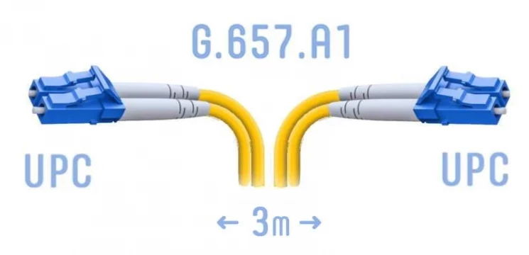 Патчкорд оптический B-Optix LC/UPC SM G.657.A1 Duplex 3 метра