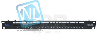 Патч-панель телефонная SNR, Cat. 3, 19", 1U, 25 портов