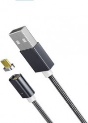 PL1151, Магнитный кабель micro USB, 1м, черный