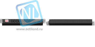 Блок электрических розеток на 12 гнезд IEC320 C13, без шнура питания с вилкой C14