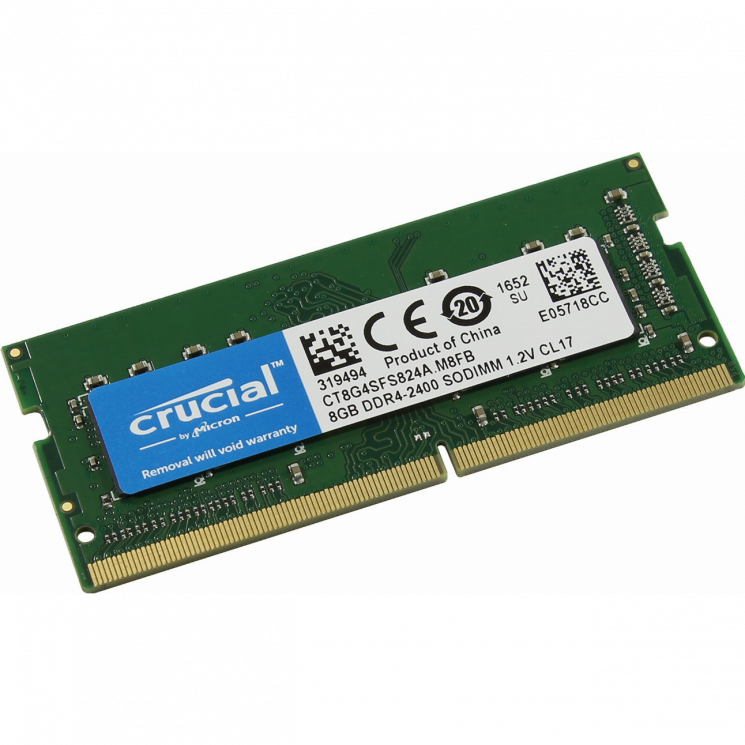 Память 16GB Crucial 2400MHz DDR4 ECC Unbuffered SODIMM 1Rx8