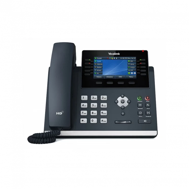 SIP-телефон Yealink SIP-T46U, цветной экран, 2 порта USB, 16 аккаунтов, BLF, PoE, GigE, без БП