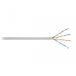 Кабель ULAN U/UTP 4 пары, Кат.5e, 100МГц, одножильный, BC (чистая медь), внутренний, PVC нг(B), серый, 305м