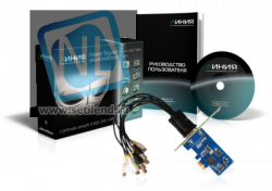 4-х канальная плата видеозахвата Линия AHD 4х25 Hybrid IP. PCI Express: 4 видео каналов, 4 аудио каналов, MJPEG/H.264, до 25 к/сек на канал, 1280х720