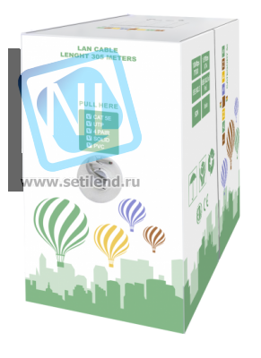 Кабель витая пара LANsens UTP, 4 пары Cat.5e, PVC, indoor, 305м