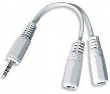 PL1066, Переходник-разветвитель Jack 3.5" (3 pin) вилка х 2 Jack 3.5" (3 pin) розетка, 0.15 м