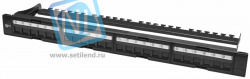 Коммутационная панель SNR, 19" для модулей KeyStone, незагруженная, неэкранированная, 1U, 24 порта, cat.5e, разборная, порты со шторками