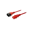 Кабель питания IEC320-C14/IEC320-C13, 220B, 10А, 1.8м, красный (для резервного питания)