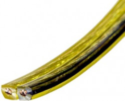 SCT-25-0.75, акуст.кабель 2х0.75мм кв.c басжилой,луж., желт-прозр.,100м