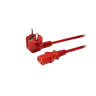 Кабель питания EU-Schuko/IEC320-C13, 220B, 10А, 1.8м, красный (для резервного питания)
