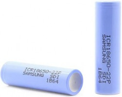 ICR18650-22P, Аккумулятор Li-ion, 2150mAh, 10А, 3.7V высокотоковый (18.4х65мм)
