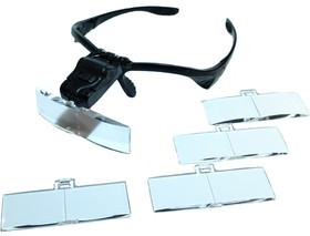 PL4405, Лупа налобная 3.5x (очки) с подсветкой (2 LED) (PL4405)
