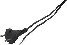 Шнур 1.7м с вилкой (S18) ШВВП 2x0.5мм (черный)