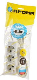 КРОНА КБ315003-Б РС-3/зем. (У16-001УХЛ4) 3м (ПВС 3х0,75) BL1, Сетевой удлинитель