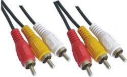 PL1108, Кабель 3RCA вилка - 3RCA вилка, видео+стерео-аудио, 1.5 м