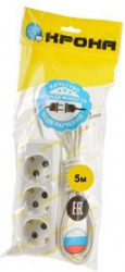 КРОНА КБ315005-Б РС-3/зем. (У16-001УХЛ4) 5м (ПВС 3х0,75) BL1, Сетевой удлинитель