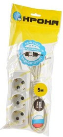 КРОНА КБ315005-Б РС-3/зем. (У16-001УХЛ4) 5м (ПВС 3х0,75) BL1, Сетевой удлинитель