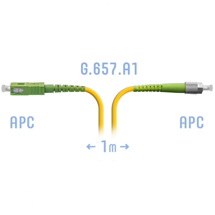 Патчкорд оптический FC/APC-SC/APC SM G.657.A1 1 метр