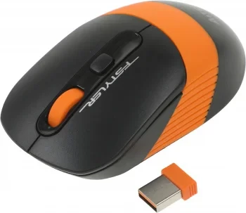 Мышь A4Tech Fstyler FG10S черный/оранжевый оптическая (2000dpi) silent беспроводная USB для ноутбука