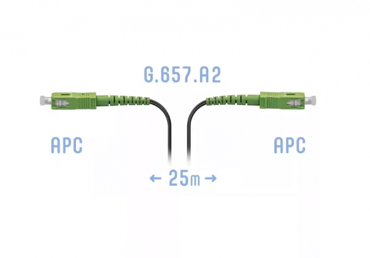 Патчкорд оптический FTTH SC/APC, кабель 604-01-01, 25 метров