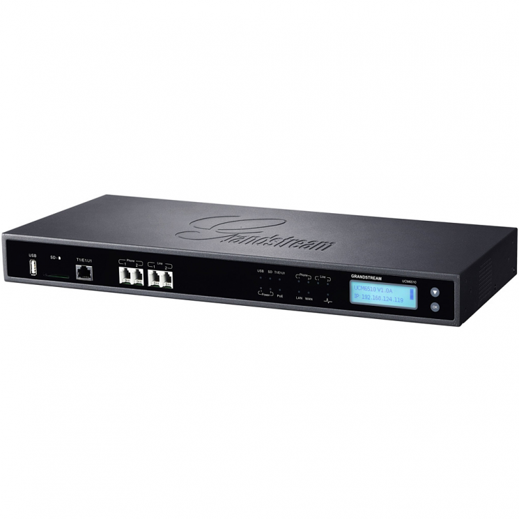 Grandstream UCM6510 - IP ATC. До 2000 абонентов / 200 одновременных вызовов, до 8 конф.,2хFXS, 2xFXO, 1xPRI(E1), 1xWAN, 1xLAN