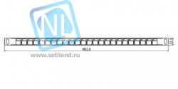 Коммутационная панель SNR, 19" неэкранированная, 0.5U, 24 порта, cat.5e, горизонтальная заделка