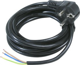 Шнур 10м с вилкой (S22) ПВС-ВП 3х0.75мм (черный)
