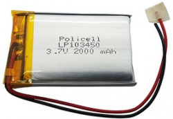 LP103450-PCM, Аккумулятор литий-полимерный (Li-Pol) 2000мАч 3.7В, с защитой, PoliCell