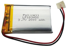 LP103450-PCM, Аккумулятор литий-полимерный (Li-Pol) 2000мАч 3.7В, с защитой, PoliCell