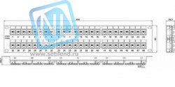 Коммутационная панель SNR, 19" неэкранированная, 2U, 48 портов, cat.5e, горизонтальная заделка