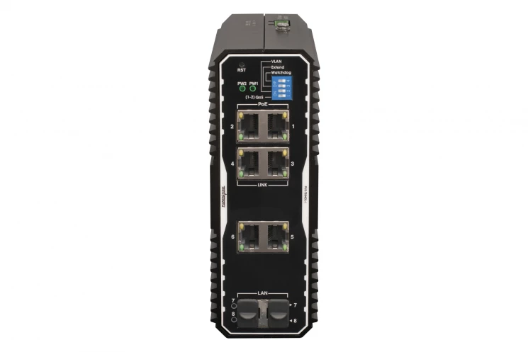 Неуправляемый промышленный 4 портовый PoE коммутатор POWERTONE PUS-TS04GL-i
