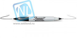 Перманентный маркер с двойным наконечником Sharpie черного цвета
