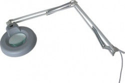 31-0011 (CT-200-5)(VTLAMP2WN), Лупа на струбцине круглая настольная 5Х с подсветкой, белая