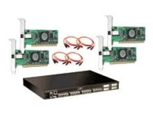 Коммутатор QLogic SAN-C4000 1xSwitch SB5600 8 port 4Gb, 4xHBA QLA2460-CK, 8x4GB SFPs, 4xkabel LC-LC 5m-SAN-C4000(NEW)