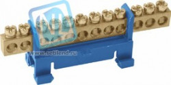 SQ0801-0014, Шина "N" нулевая с изолятором на DIN-рейку 6x9мм стойка мал. 12 групп