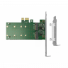 Переходной адаптер PCIe 2.0 x4 на 2xM.2 и 2xSATA, RAID 0,1