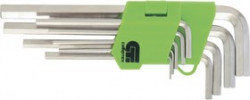 12322, Набор ключей имбусовых Tamper-Torx, 9 шт.: TT10-ТT50, 45x, закаленные, удлиненные, никель