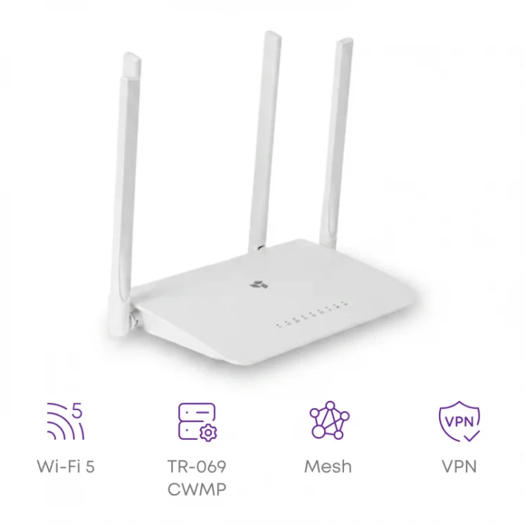 Wi-Fi роутер SNR ADVANCE AC22, 802.11a/b/g/n, 802.11ac Wave 2, 5xGE RJ45