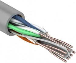 01-0047-3, Кабель UTP 4PR 23AWG, CCA, CAT6, PVC серый, (бухта 305 м)