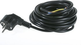 Шнур 5м с вилкой (S22) ПВС-ВП 3х0.75мм (черный)