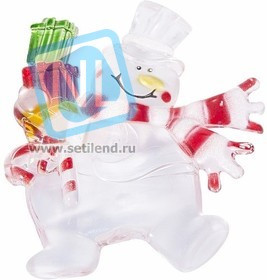 501-022, "Снеговик с подарком" RGB на присоске