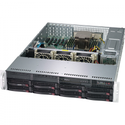 Платформа Supermicro 2U AS-2013S-C0R, До одного процессора AMD Epyc 7002, DDR4, 8x3.5" SAS/SATA HDD, 2x1GBase-T